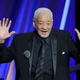 This April 18, 2015 file photo shows singer-songwriter Bill Withers speaking at the Rock and Roll Hall of Fame Induction Ceremony in Cleveland.